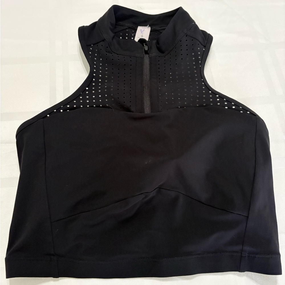 Lululemon Unleash Strength Bra Womens 6 Black 1/4 Zip Padded Yoga Gym Ladies